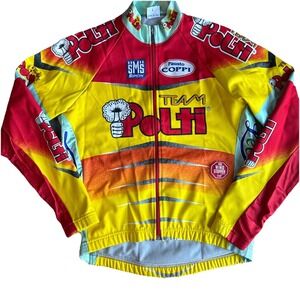 VTG Itay Gorpcore Retro TEAM POLTI CYCLING Velo Jacket Jersey Santini L Goretex